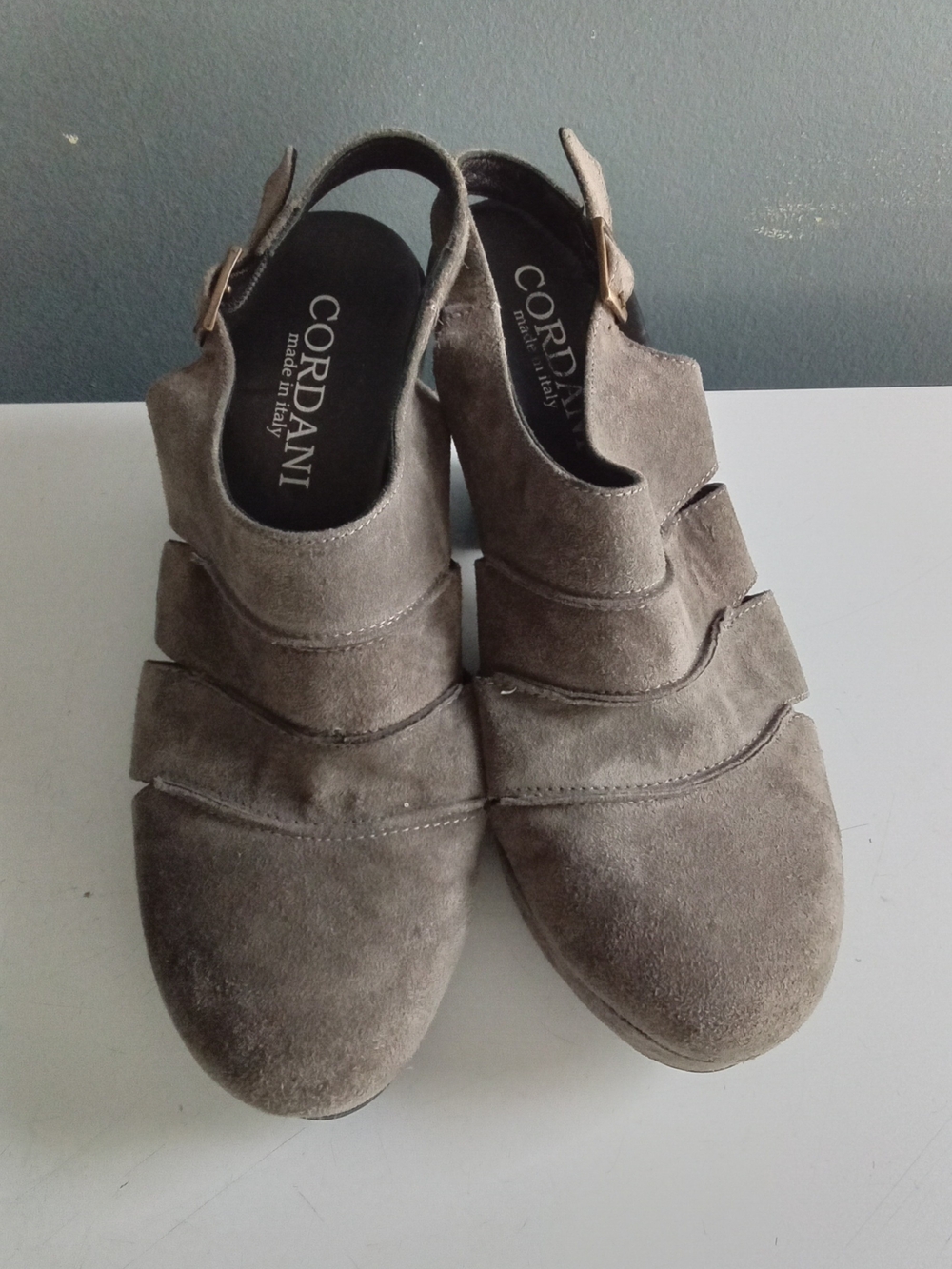 Cordani Taupe Suede Women's Slingback Mules